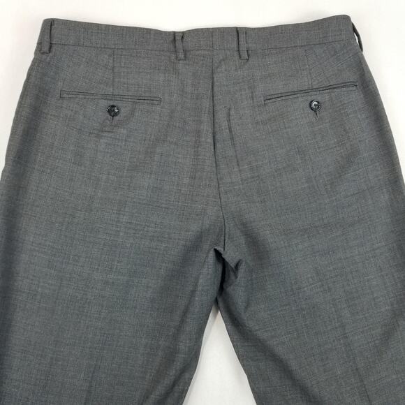 J Crew Pants Mens 34x33 Gray Thompson Slim Wool Dress Suit Trousers Flat Front - Picture 4 of 13